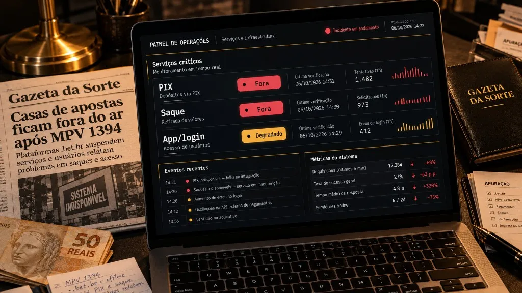 Painel informativo sobre PIX e cassino online no Brasil